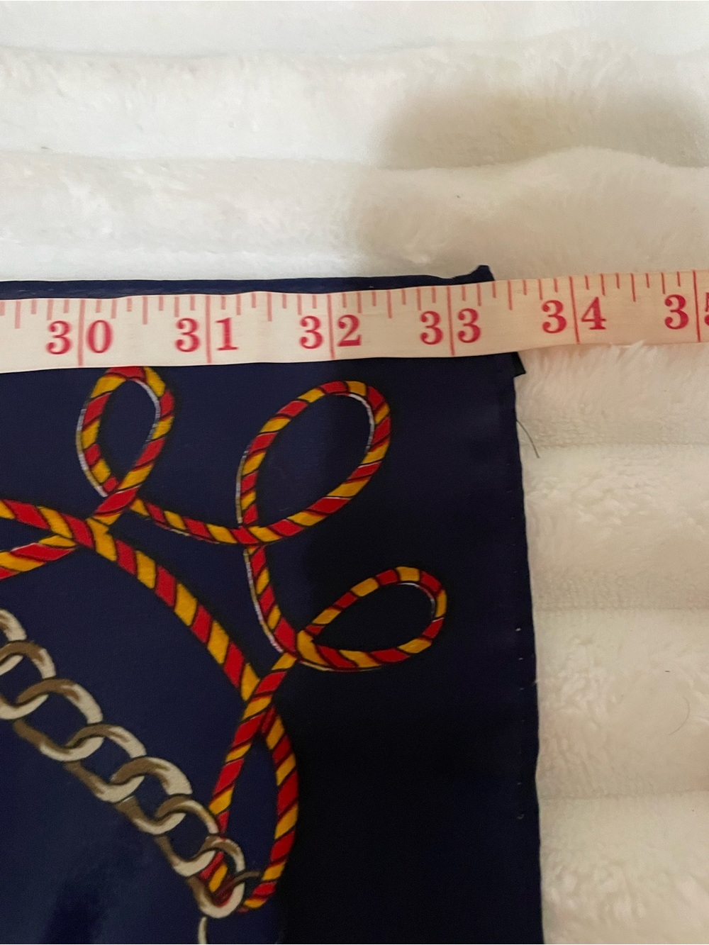 Hermès Navy Silk Scarf with Gold and Orange Harness Motif - Picture 15 of 16